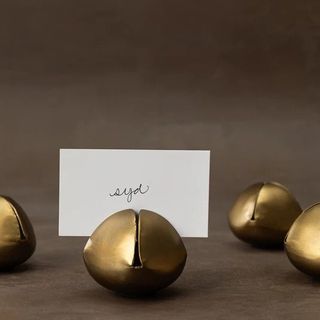 metal bell place card holder