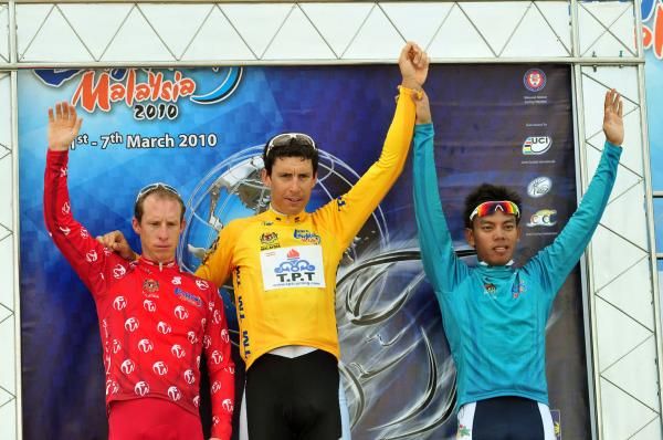 The podium after stage three