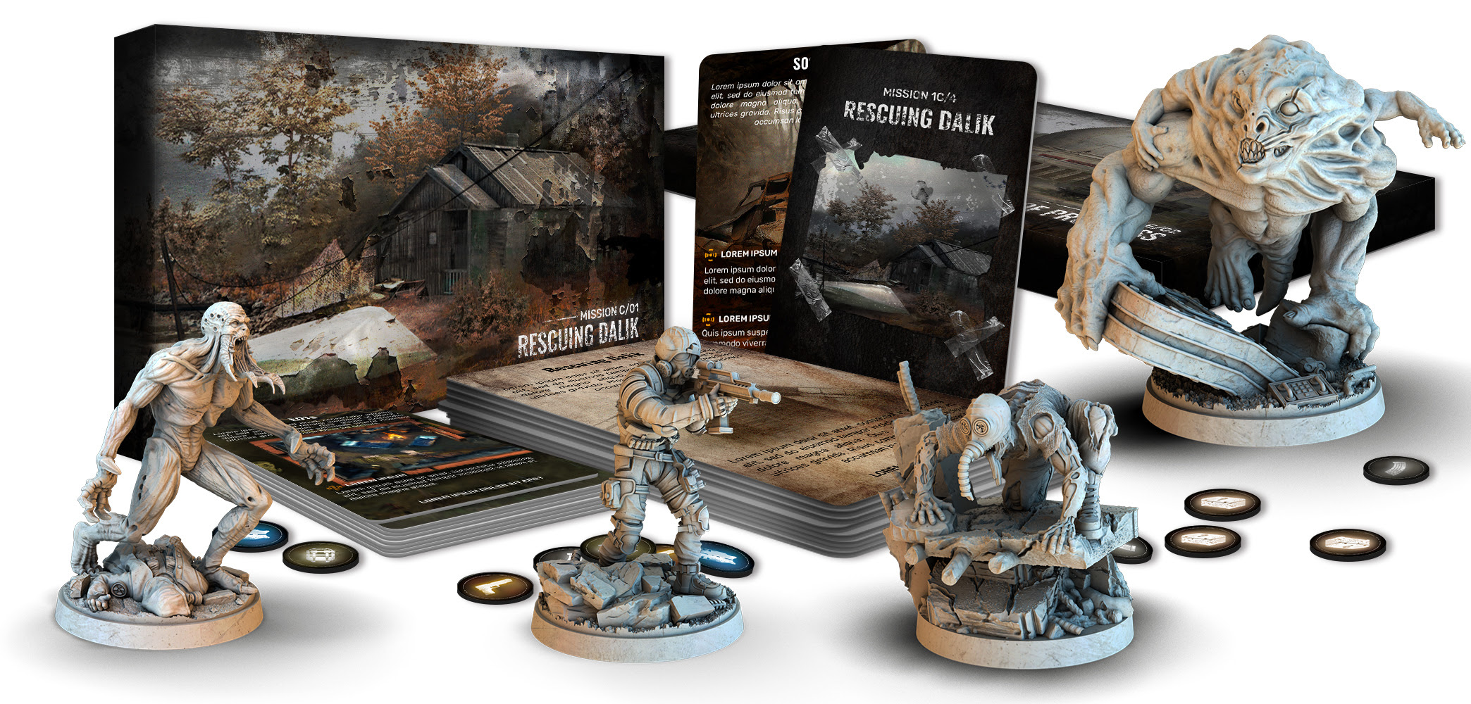 Stalker board game promotional renders by Awaken Realms