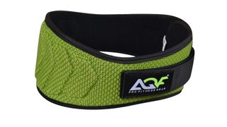 AQF 6-inch Neoprene Curved Weightlifting Belt on white background against white background