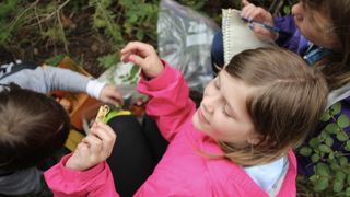 Children try out geocaching