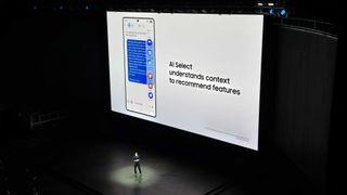 AI Select feature shown off at Samsung Galaxy Unpacked January 2025 at SAP Center.