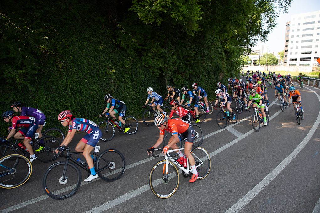 The women's peloton in action at US Pro