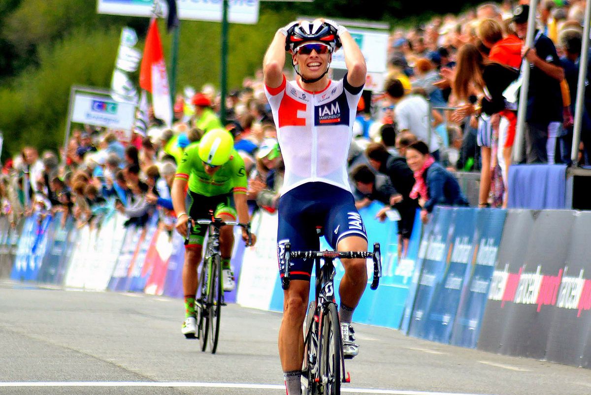 Oliver Naesen (IAM Cycling) winner of the GP Ouest France-Plouay