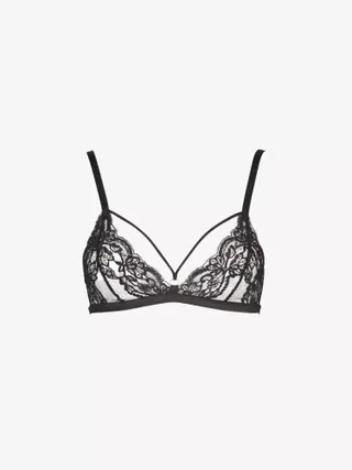 COCO DE MER, Seraphine Silk-Satin and Lace Triangle Bra