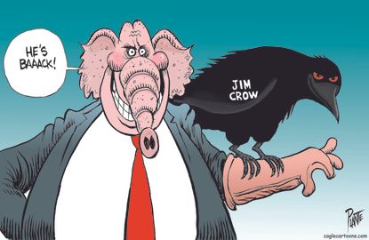 Political Cartoon U.S. jim crow gop georgia