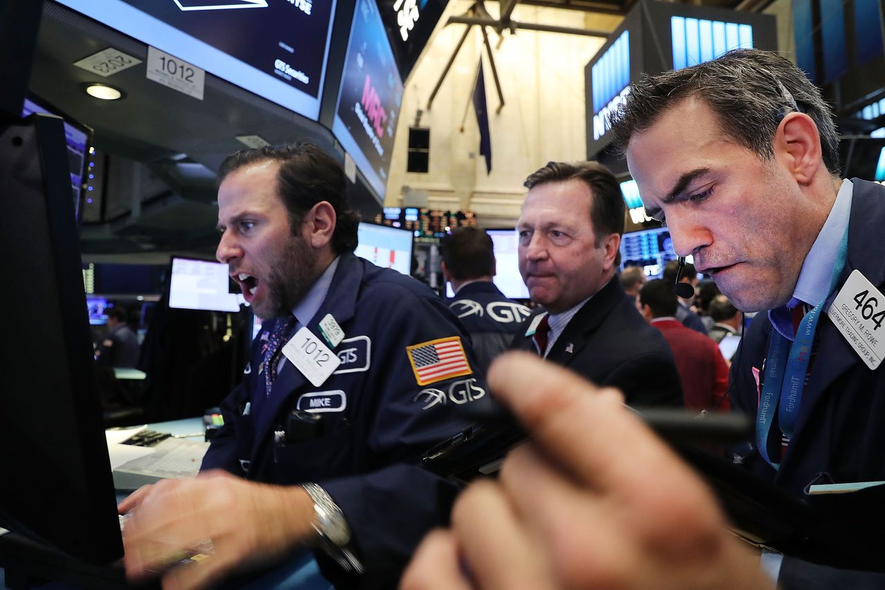 A busy day on the floor of the New York Stock Exchange after the election.