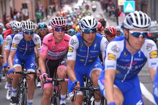 Bob Jungels tucked in behind Quick-Step teammates on stage 5 of the Giro d'Italia