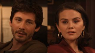 Logan Lerman and Selena Gomez talking to each other in Only Murders in the Building in episode 4 of Season 5 "Dirty Birds" 