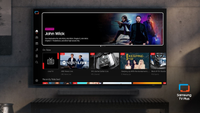 Samsung TV Plus user interface shown on a TV