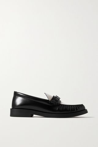 Addie Embellished Two-Tone Leather Loafers