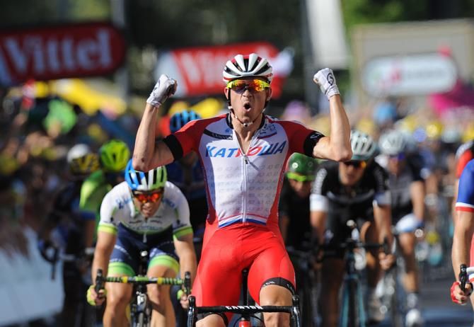 Alexander Kristoff (Katusha) wins stage 12 of the Tour de France