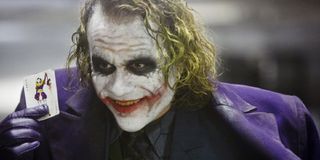 Heath Ledger in his Oscar-winning performance as the Joker in The Dark Knight