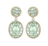 Signatures Green Amethyst and Diamond Drop Earrings in Yellow Gold - £3,700 at Kiki McDonough