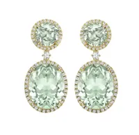 Signatures Green Amethyst and Diamond Drop Earrings in Yellow Gold - £3,700 at Kiki McDonough