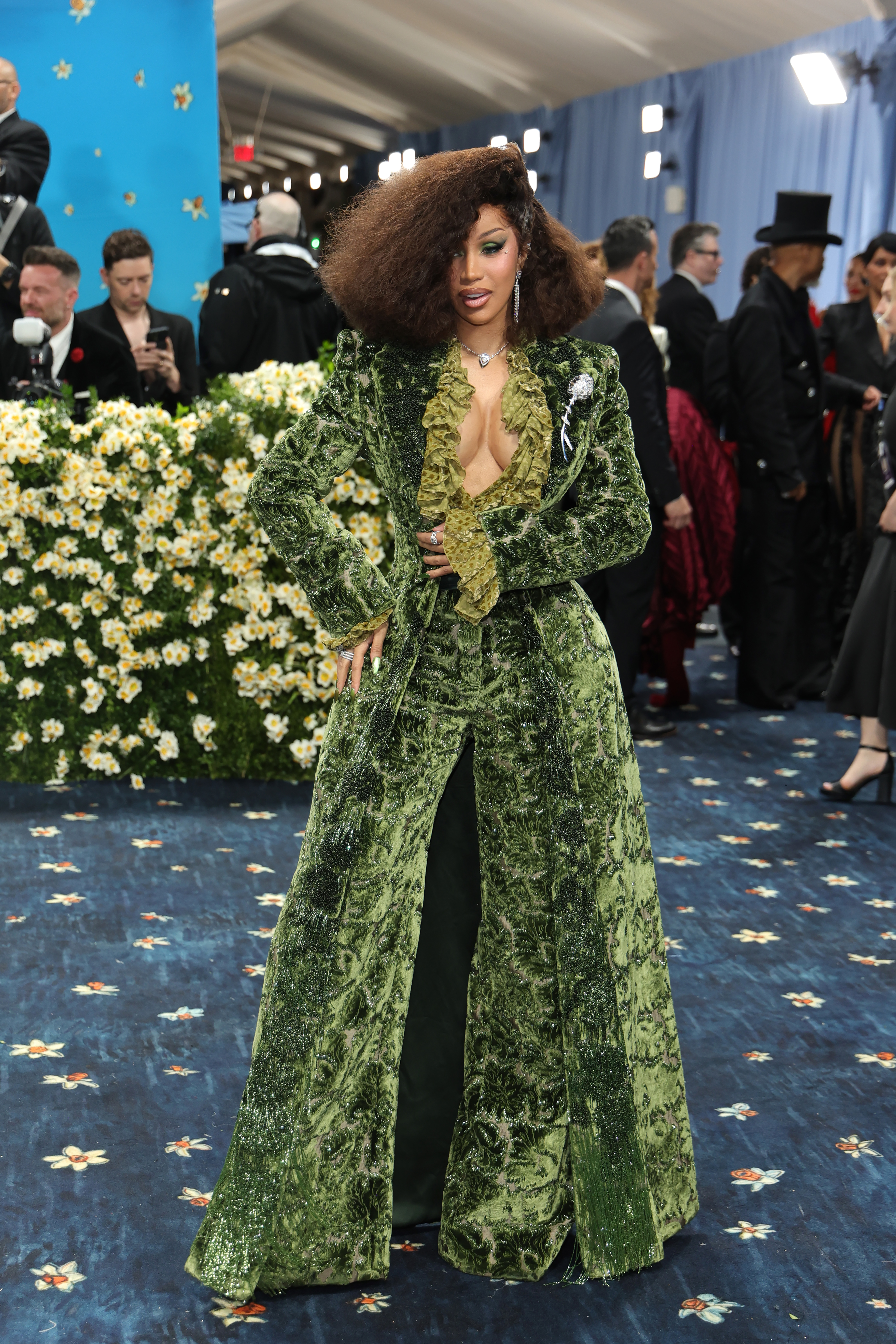 Cardi B attends the 2025 Met Gala Celebrating "Superfine: Tailoring Black Style" at Metropolitan Museum of Art on May 05, 2025 in New York City. (Photo by Savion Washington/Getty Images)