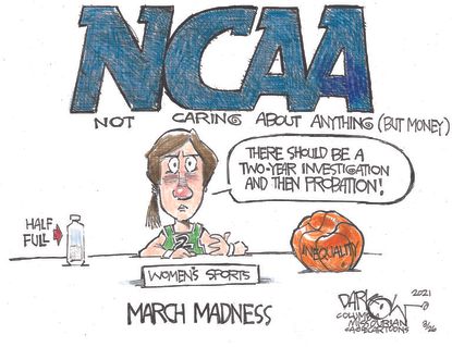 Editorial Cartoon U.S. ncaa womens sports