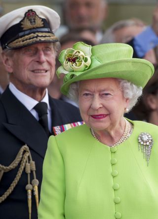 Elizabeth II and Prince Philip, Duke of Edinburgh attend a Ceremony to Commemorate D-Day 70 on Sword Beach during D-Day 70 Commemorations on June 6, 2014 in Ouistreham, France.