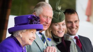 The Queen, Prince Charles, Peter Phillips and Autumn Phillips