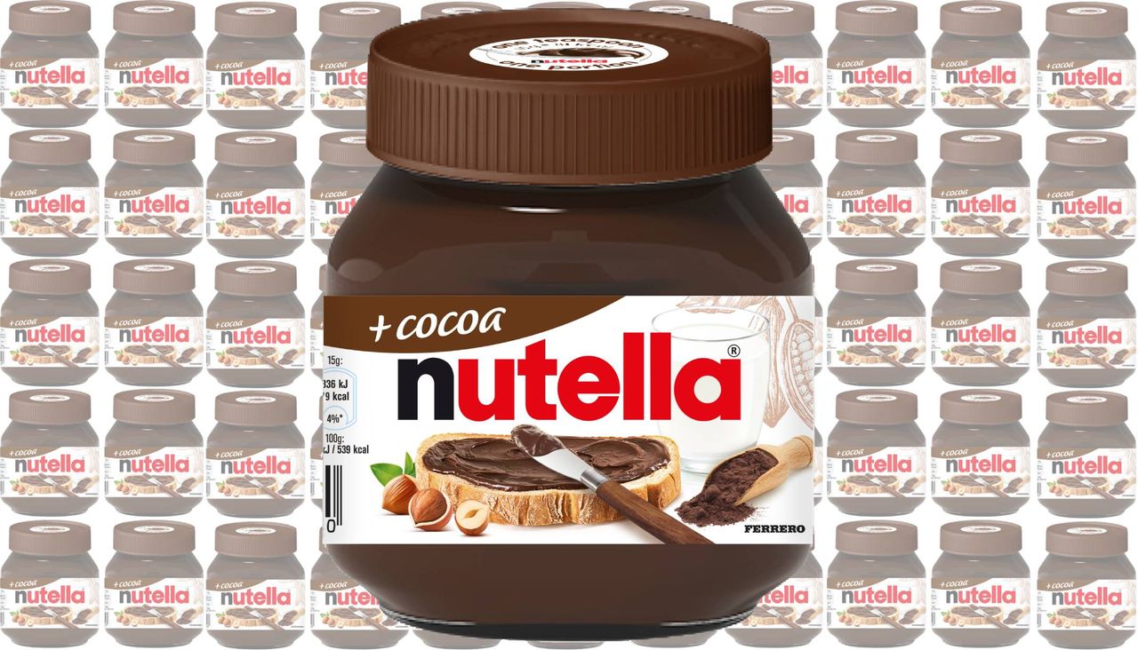 new nutella cocoa + jar