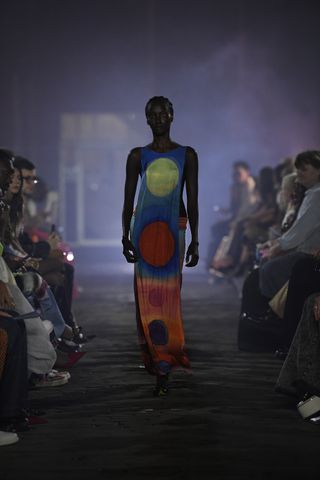 Model on runway wearing Marni at New York Fashion Week S/S 2023