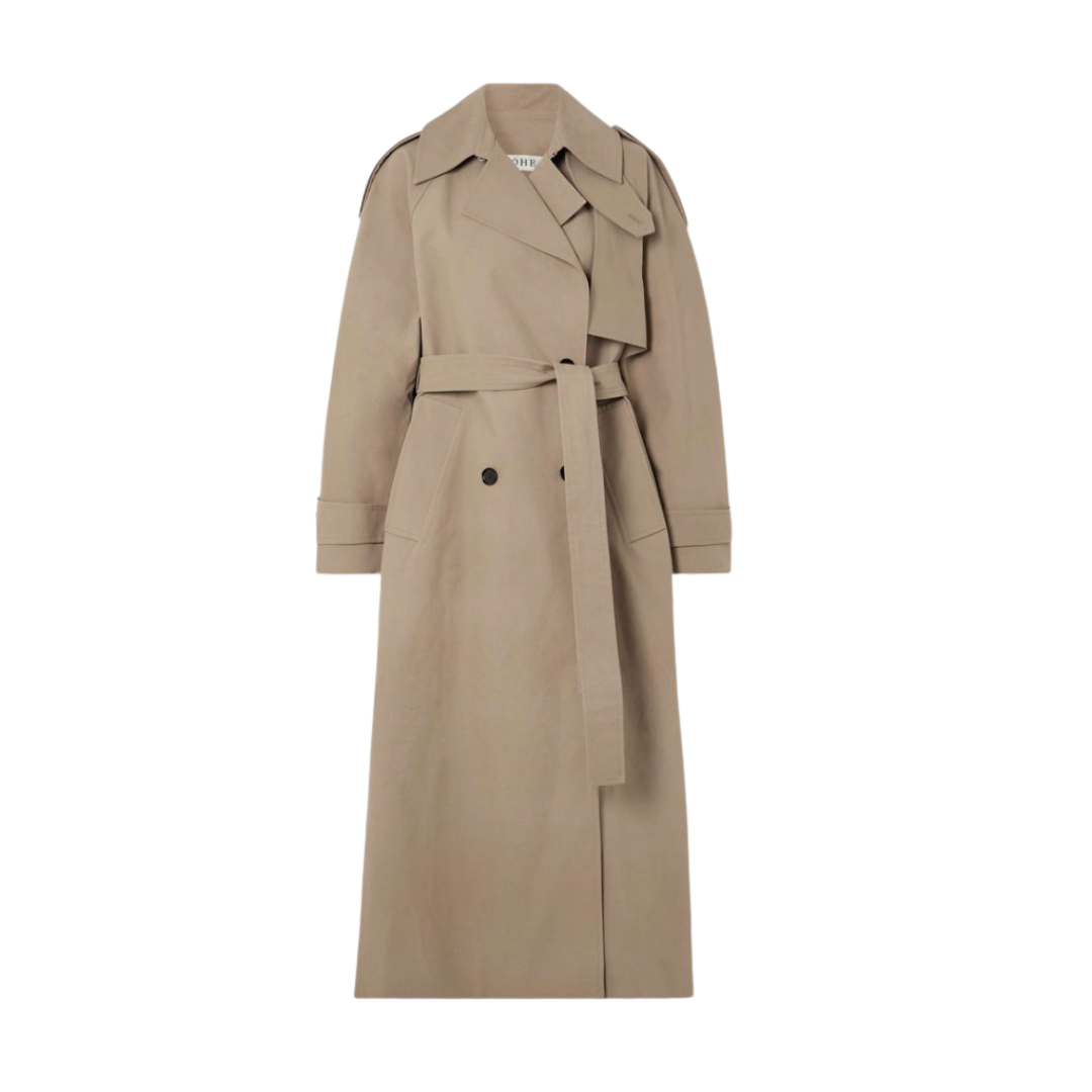 RÓHE, Oversized Double-Breasted Cotton Trench Coat
