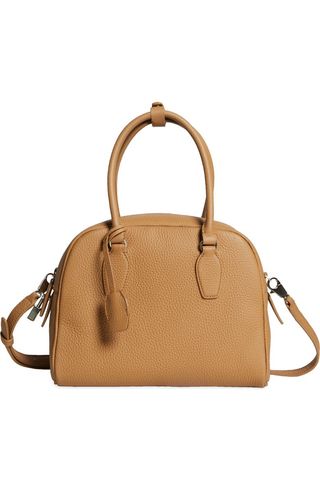 Small India Leather Top Handle Bag