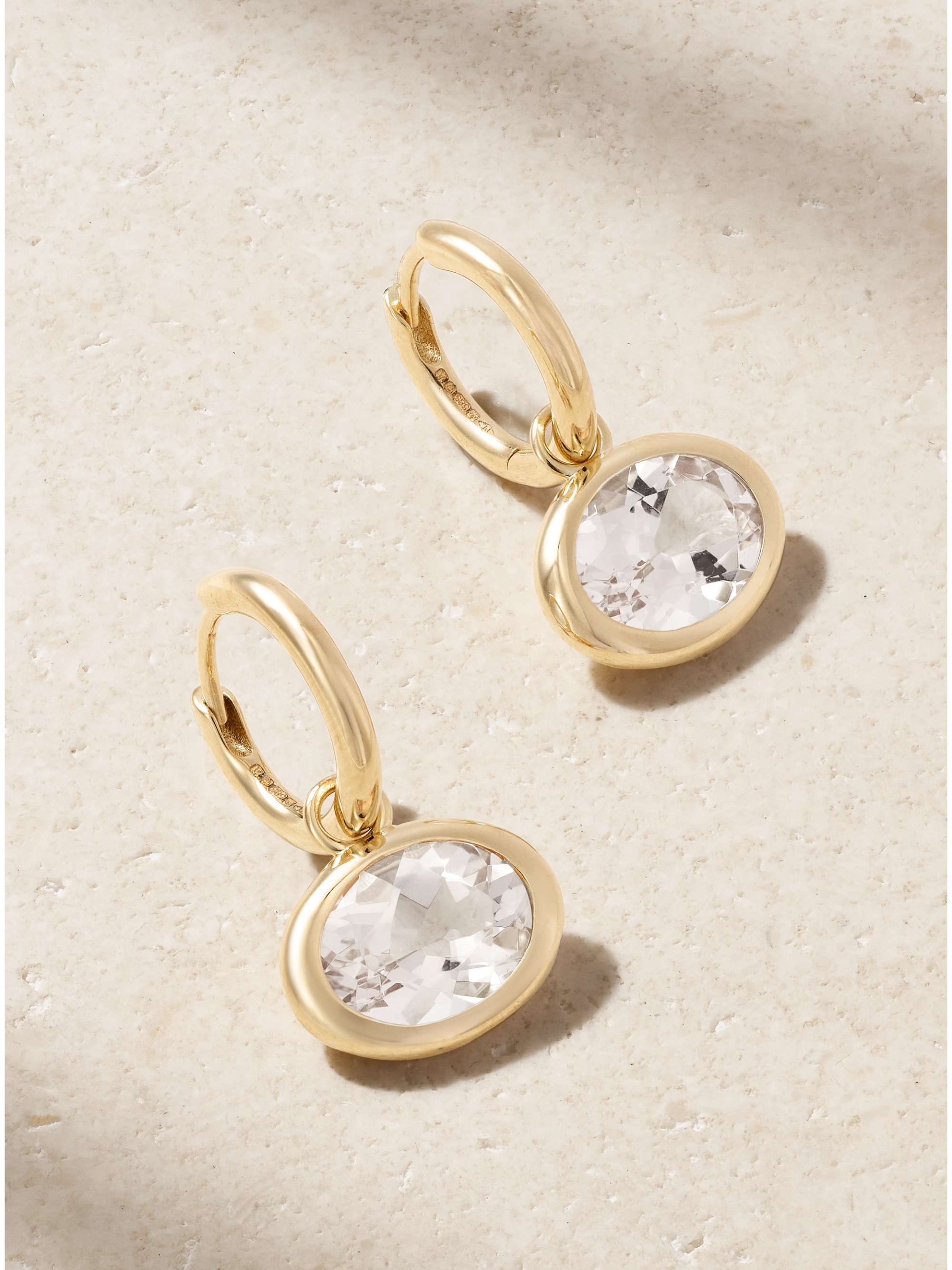 Xl Orbit 14-Karat Recycled Gold Morganite Hoop Earrings