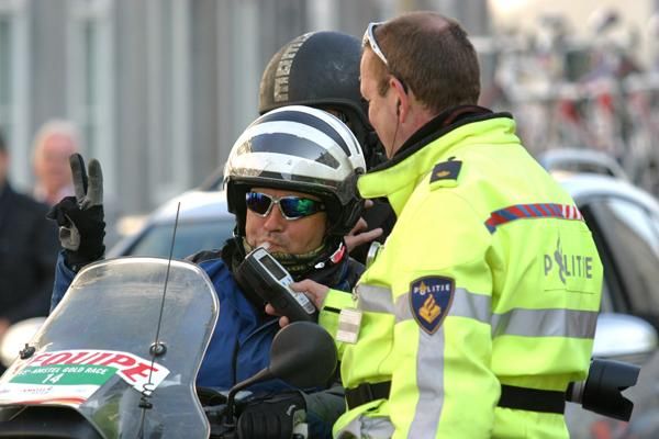 It's not just the bike riders that are under a watchful eye, with the motorbike riders having to pass alcohol control.