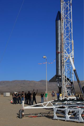 Students Gather Near Prospector-18D Rocket