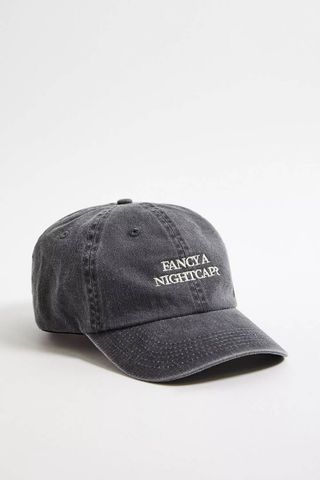 UO Nightcap Washed Black Baseball Cap