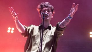 Lucas Woodland singing onstage with Holding Absence in 2021