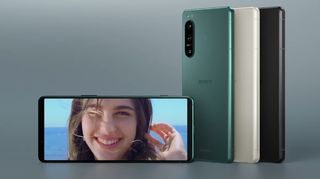 A Sony Xperia 5 IV shown from the front and back