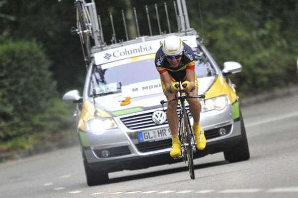 Belgian time trial champion Maxime Monfort (Team Columbia-HTC) finished sixth on the day, 19 seconds behind teammate Edvald Boasson Hagen.