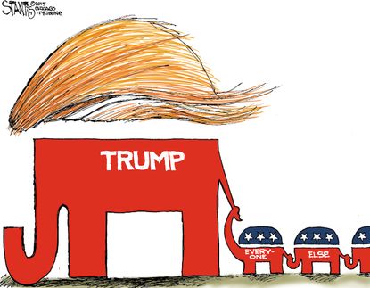 Political cartoon Trump GOP Campaign