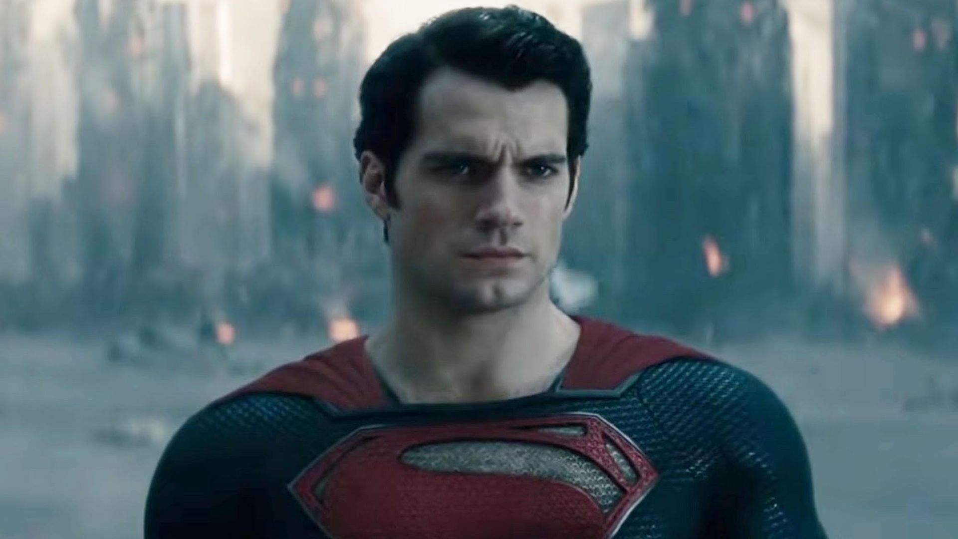 Henry Cavill in his classic Superman suit in Man of Steel