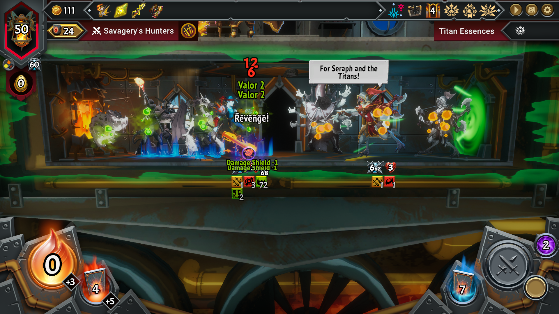 A train battle in Monster Train 2.