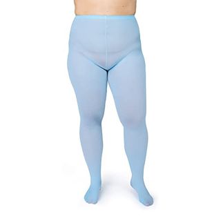 Silky Toes Womens Plus Size Opaque Microfiber Casual Tights Lt Blue 3/4 1pk