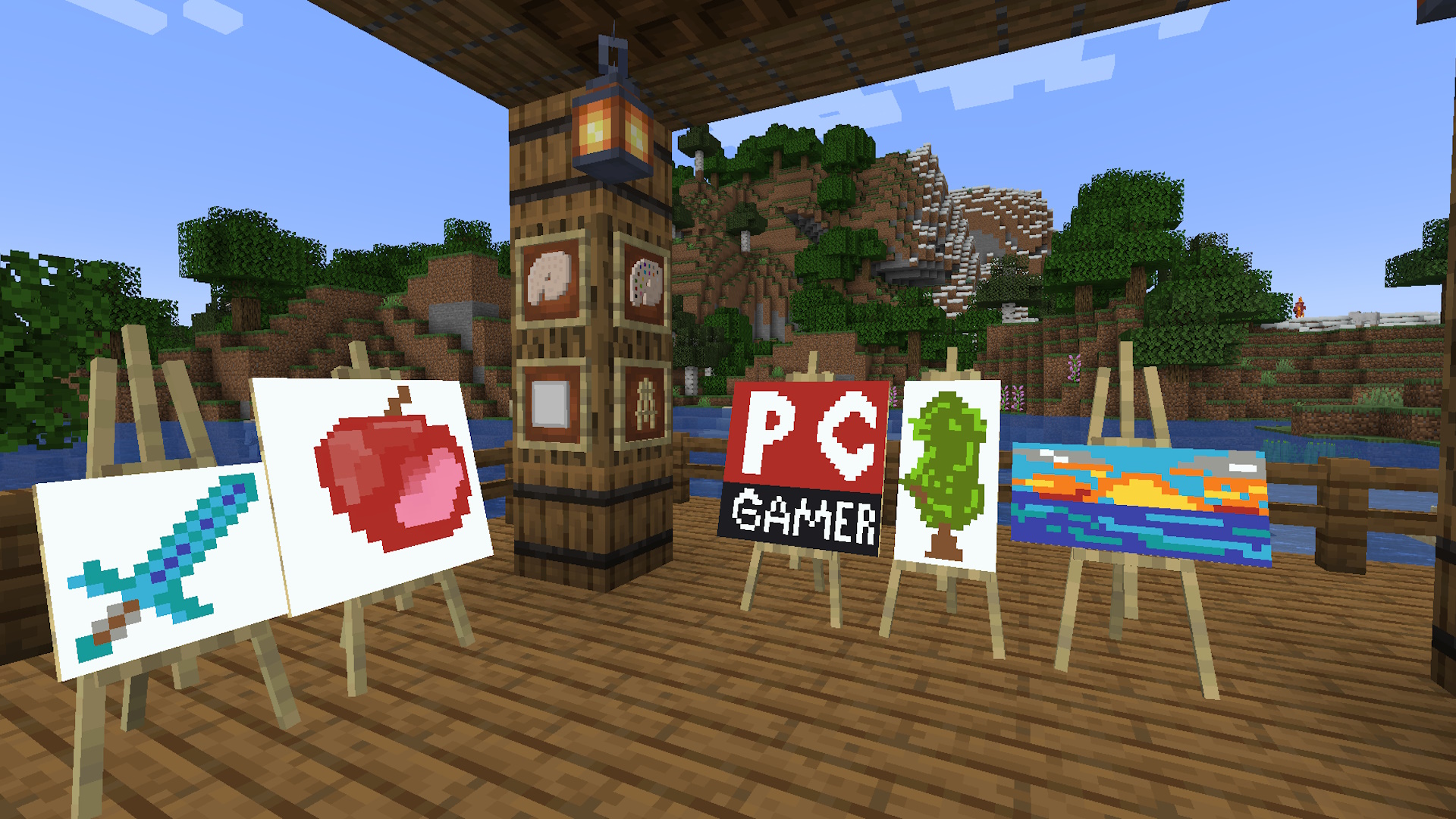 Minecraft mods - Joy of Painting mod showing off different paintings