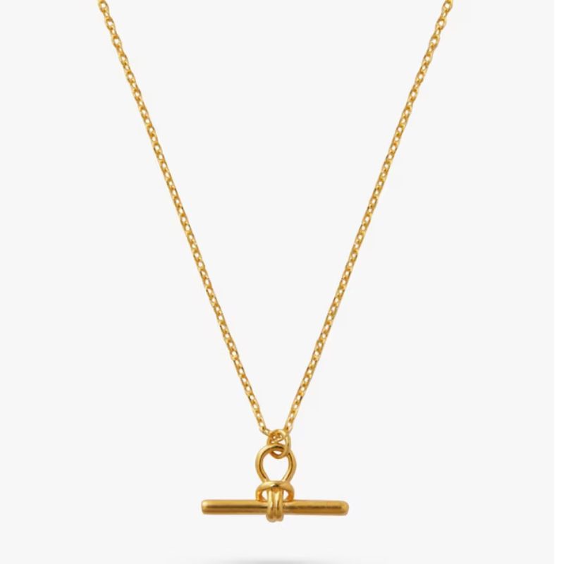 Orelia , Dainty T-Bar Knot Detail Pendant Necklace