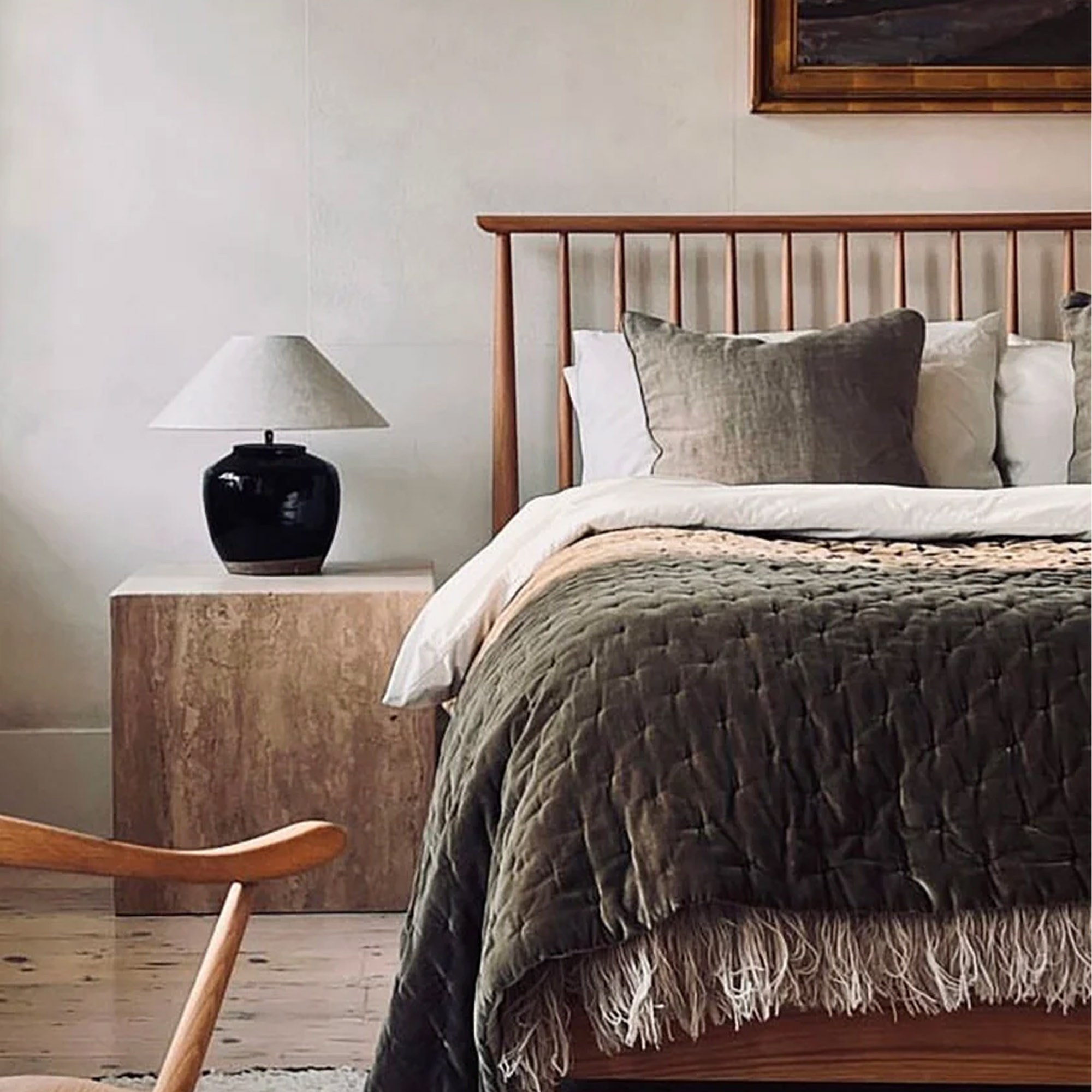 Niki Jones Velvet Linen Throw