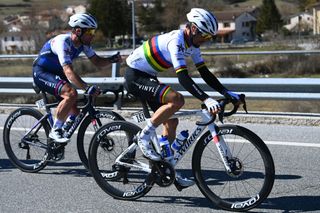 BELLANTE ITALY MARCH 10 Julian Alaphilippe of France and Team QuickStep Alpha Vinyl competes during the 57th TirrenoAdriatico 2022 Stage 4 a 202km stage from Cascata delle Marmore to Bellante 345m TirrenoAdriatico WorldTour on March 10 2022 in Bellante Italy Photo by Tim de WaeleGetty Images