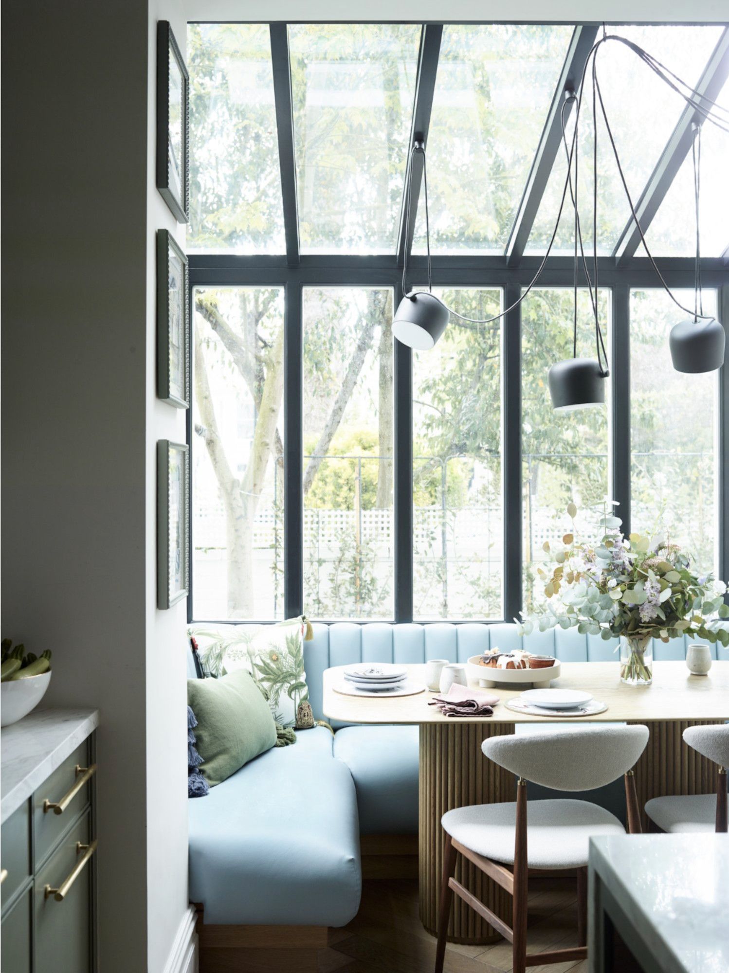 Dining room with bench