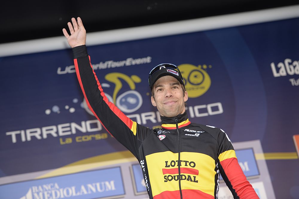 Jens Debusschere (Lotto Soudal) on the stage 2 podium