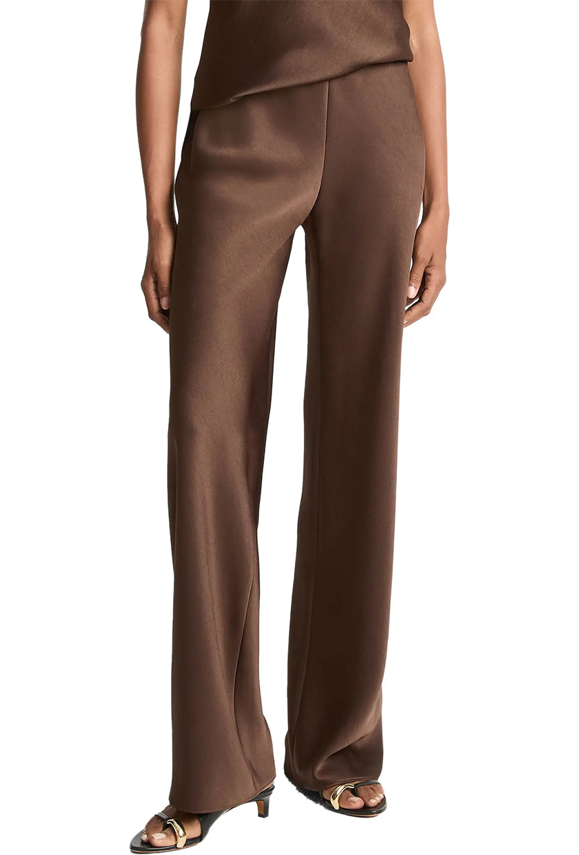 Colette High Waist Fluid Satin Bias Pants