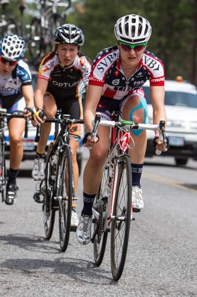 Megan Guarnier (TIBCO) leading the women's break.
