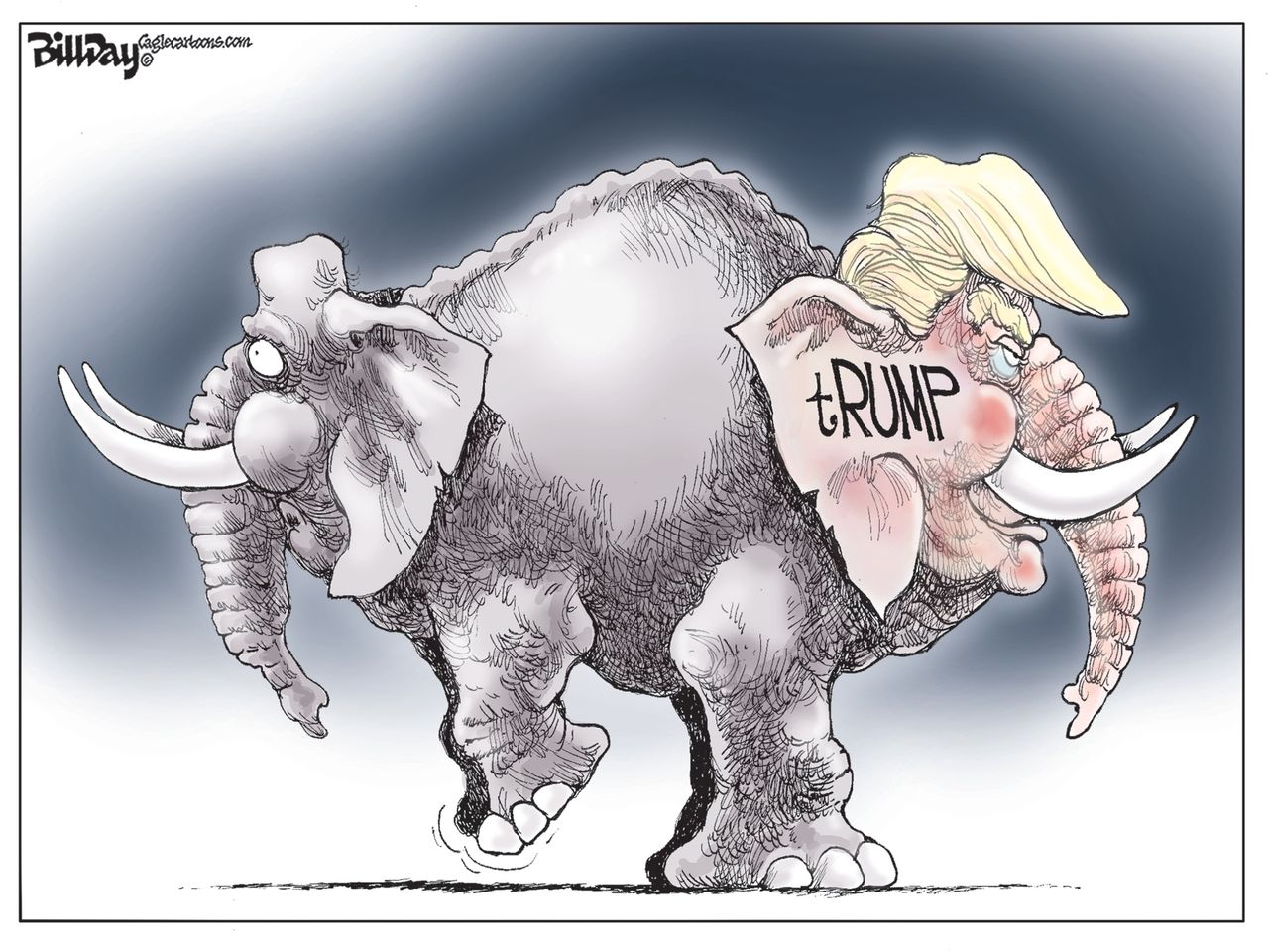 Political Cartoon U.S. Trump GOP