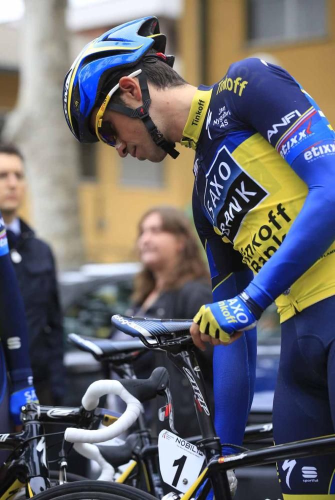 Alberto Contador (Saxo-Tinkoff) wore the number one dossard as defending champion at Milano-Torino.