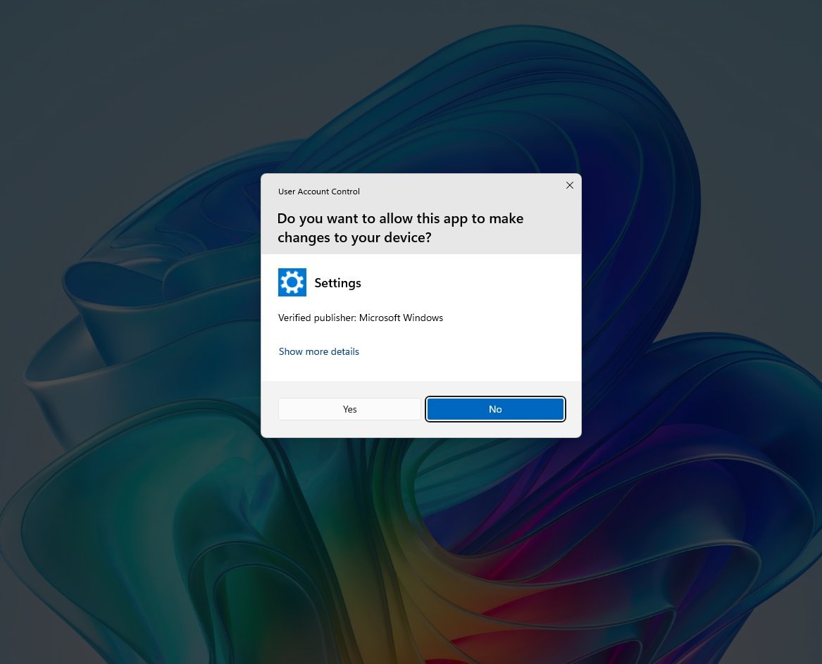 Storage settings admin prompt