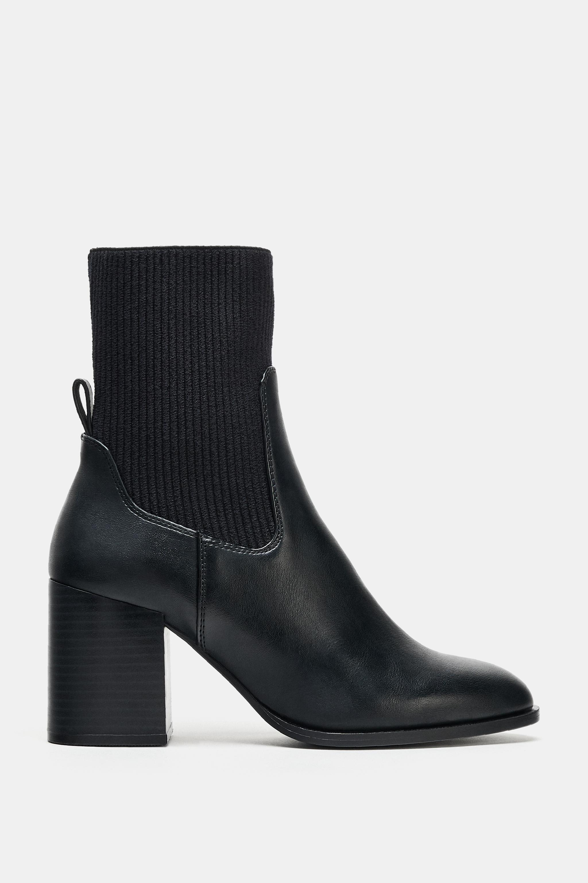 Fabric Shaft Heeled Ankle Boots